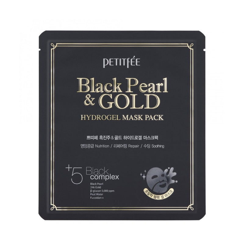 Black Pearl & Gold Hydrogel Mask Pack - Korean-Skincare