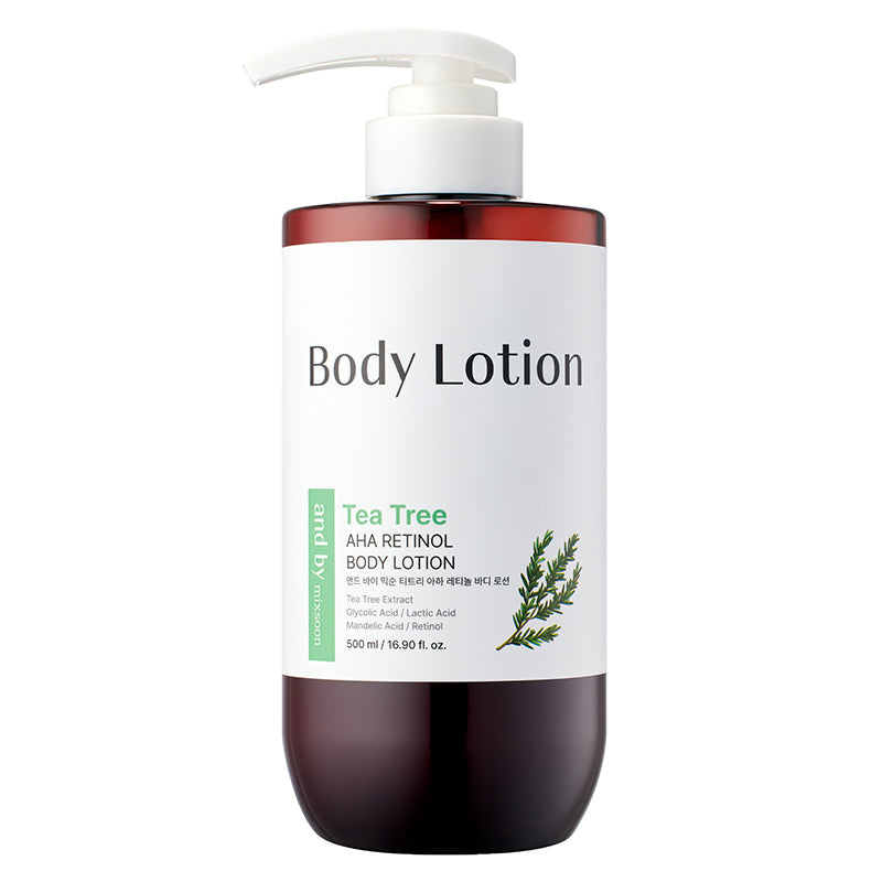 and by mixsoon Tea Tree AHA Retinol Body Lotion