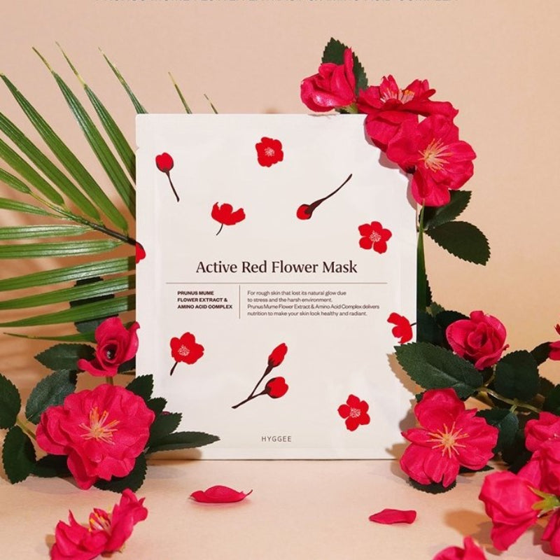 HYGGEE Active Red Flower Mask - Korean-Skincare