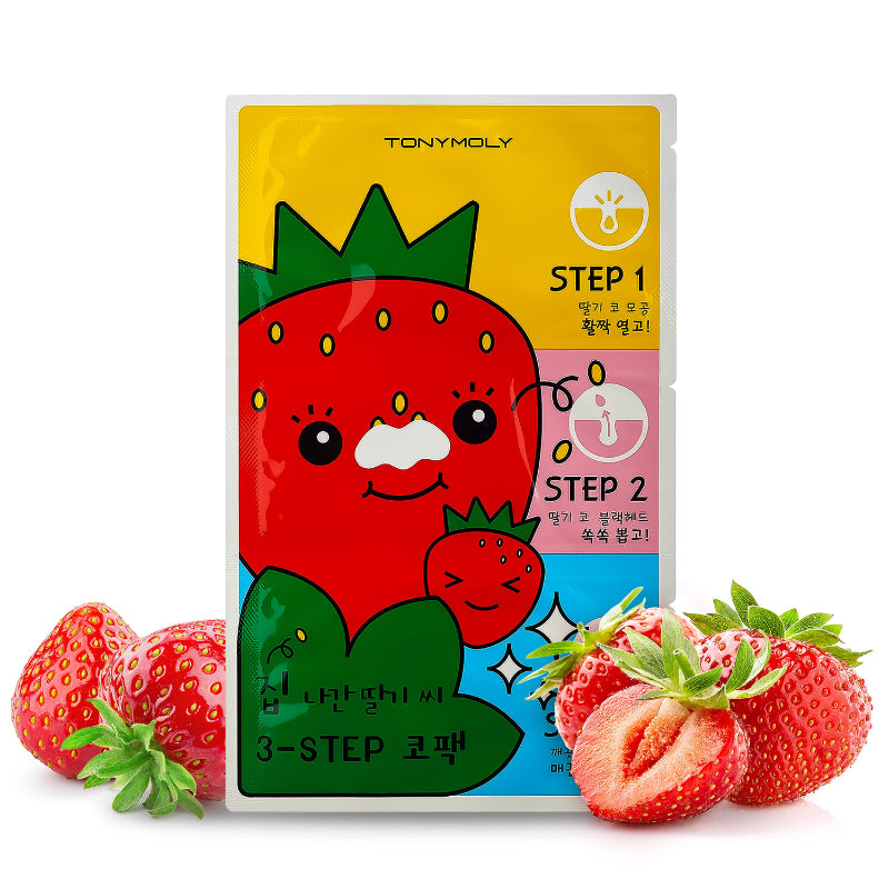  Runaway Strawberry 3-step Nose pack - Korean-Skincare